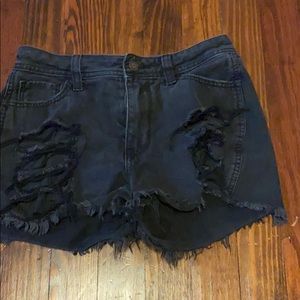 Hollister Black High Rise  Boyfriend Jean Shorts